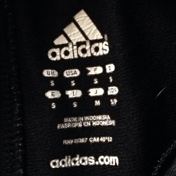 Men's black Adidas sweatpants blue stripes on side - Picture 4 of 4